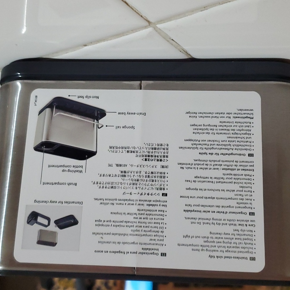 Stainless steel sink tidy